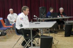 Angelo Bruscas/North Coast News: New Ocean Shores Fire Chief David Bathke address the City Council for the first time on June 26 on the issue of surf rescue.