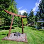 The Glen Verber garden in Menlo includes many large sculptures.