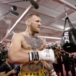 Conor McGregor works out at UFC Performance Institute in Las Vegas. (Myung J. Chun/Los Angeles Times)