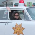 Scott Johnston photo: Rhonda Ham, principal of Ocean Shores Elementary School, rides in the North Beach Homecoming Parade.