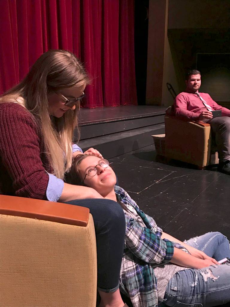 (Photo by Bri Bonell) From left, Julayne Fleury as Hannah, Sadie Karl as Percy and Dylan Moodenbaugh as Donovan in &ldquo;Hannah, Standing Up.&rdquo;