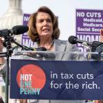 House Minority Leader Nancy Pelosi (D-Calif.) speaks Nov. 1 during a rally led by Congressional Democrats against President Donald Trump&rsquo;s proposed tax plan, outside the Capitol in Washington, D.C. (Alex Edelman | CNP | Sipa USA)