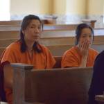 Todd Bennington | The Vidette                                 Fei-Hui Zheng, left, and Yong Juan Wu, both Chinese nationals, in an initial court appearance at the Grays Harbor County Courthouse on Wednesday.