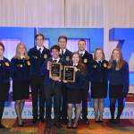 COURTESY PHOTO                                From left, Abigail Spoonhoward, Hannah Hartley, Kilian Acuff, Florencio Ramirez, Mickey Velasco, Mikhaela Nelson, Aaron Bultman, Shayla Kelly and Paige Kershaw represented the Elma FFA at the National FFA Convention in Indianapolis.
