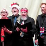 Scott D. Johnston | For Twin Harbors Newspaper Group                                Karin West, Bill Schnettler, Alan Coone and Johnney Brillhart sing Go Tell It On the Mountain.