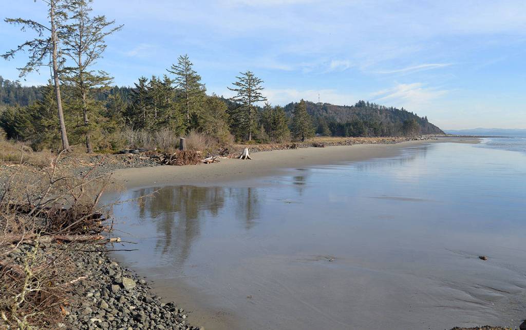 DAN HAMMOCK | THE DAILY WORLD The shoreline just south of the end of old State Route 105 in North Cove. The rock was recently added to stave off the erosion that has plagued the town for decades.