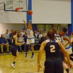 Isabel Hernandez takes a jump shot against Linn-Benton on Saturday. Hernandez finished with eight points.