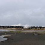 DAN HAMMOCK | THE DAILY WORLD                                Large waves battered the jetty in Westport Thursday.