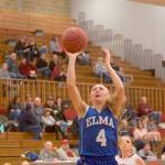 Elma sophomore wing Jillian Bieker collected 12 points, six assists and five steals. (Photo by Patti Reynvaan)