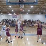 Elmas Quin Mikel puts up a shot against Montesano in an Evergreen 1A League contest on Thursday. Mikel finished with 22 points in the 60-50 win over the Bulldogs. (Brendan Carl Photography)