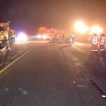 WASHINGTON STATE PATROL Photo                                First responders surround a 1991 Acura at the scene of a fatal accident on State Route 12 early Sunday morning. The entire roadway was blocked for more than seven hours during the initial investigation.