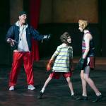 (Photo by Keith J. Krueger) Billy (Justyce Brooke, center) takes a step toward boxing partner Michael (Evan Weidman) as their coach, George (Dan Jackson), looks on.