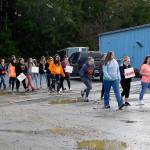 (Courtesy Betsy Seidel) Students at Wishkah Valley Elementary/High School participate in Wednesdays nationwide walkout to protest gun violence.