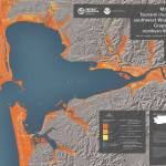 WASHINGTON GEOLOGICAL SURVEY                                This map released by the Department of Natural Resources Monday shows the potential impacts of a magnitude 9 earthquake off the coast. Such an event could cause a tsunami with waves up to 60 feet on the outer coast, up to 10 feet inside Grays Harbor and Willapa Bay.