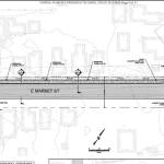 (Courtesy Aberdeen Public Works) A plan shows how the North Shore Levee would follow along the north side of East Market Street in North Aberdeen. Houses south of this levee in this section would remain in the flood hazard zone.