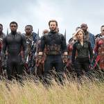 Chris Evans, Scarlett Johansson, Chadwick Boseman, Sebastian Stan, Danai Gurira, Marie Mouroum and Winston Duke in Avengers: Infinity War. (Marvel Studios)