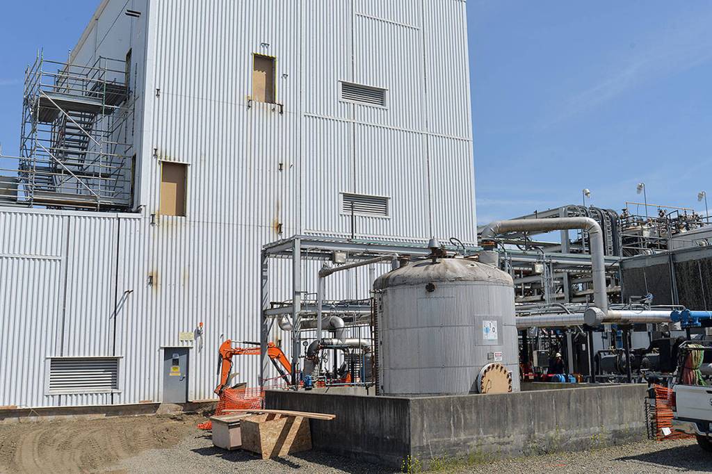 LOUIS KRAUSS | THE DAILY WORLD The Ascensus Specialties plant in Elma has begun construction for its third dryer in this section on the rear side of the facility.