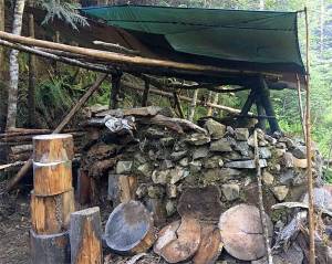 (Grays Harbor Sheriffs Office) Grays Harbor Undersheriff David Pimentel said Isaac J. Gusman, the man suspected of attempting to kidnap a woman in Montesano, had been living in this makeshift shelter for the past several weeks.