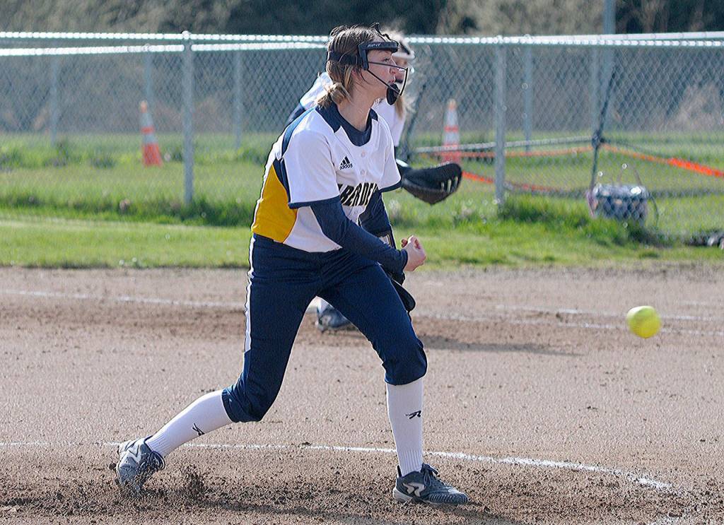 Aberdeen pitcher Jalyn McDaniel was named to the 2A Evergreen Leagues second team for her efforts in the circle this past season. (Hasani Grayson | The Daily World)