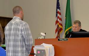 DAN HAMMOCK | THE DAILY WORLD                                Grays Harbor County Therapeutic Court Judge Stephen Brown discusses the progress made by one of the six current clients, as they are known, at the Grays Harbor County juvenile detention center in Junction City Tuesday afternoon.