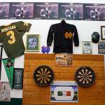 Sports artifacts of all things Irish are displayed in the game room at Galway Bay, which is celebrating its 25th anniversary.