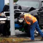 Driver flees after crashing truck