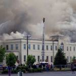 Armory Building up in smoke
