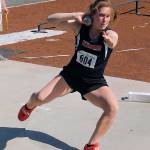 Raymonds Karlee Freeman, seen here winning the 2B state discus title in May, was named the Gatorade Track & Field Athlete of the Year for the state of Washington on Thursday. (Photo by Shayn Sath)
