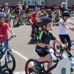 COURTESY PHOTO                                Kids line up at the Bill Brookshire Memorial Bicycle Rodeo in the Montesano High School parking lot June 23.