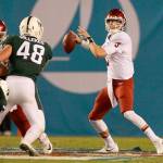 Washington State quarterback Tyler Hilinski, right, looks to pass in the first quarter against Michigan State during the Holiday Bowl at SDCCU Stadium in San Diego on Thursday, Dec. 28, 2017. (Hayne Palmour IV/San Diego Union-Tribune/TNS)
