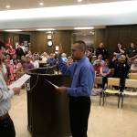 Louis Krauss | The Daily World                                Steve Shumate is sworn in as Aberdeens new police chief during Wednesdays Aberdeen City Council meeting. Around 20 different law enforcement officials attended the swearing in. Shumate said he looks forward to working with the citizens of Aberdeen to make it a safer place, and thanked members of the Grays Harbor Sheriffs Office, where he worked for 29 years. I think I look good in blue. But as the sheriff has mentioned, apparently, I bleed green. Shumate is replacing former Chief Bob Torgerson who retired in 2017, and Deputy Chief Dave Timmins whos been the interim chief since.