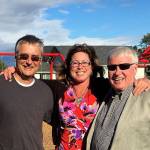Louis Krauss | The Daily World                                Former longtime Aberdeen Parks Director Wes Peterson, right, stands with current director Stacie Barnum and Karl Harris, who was the director after Peterson. A dedication was held for the renovated Peterson Playfield on Tuesday.