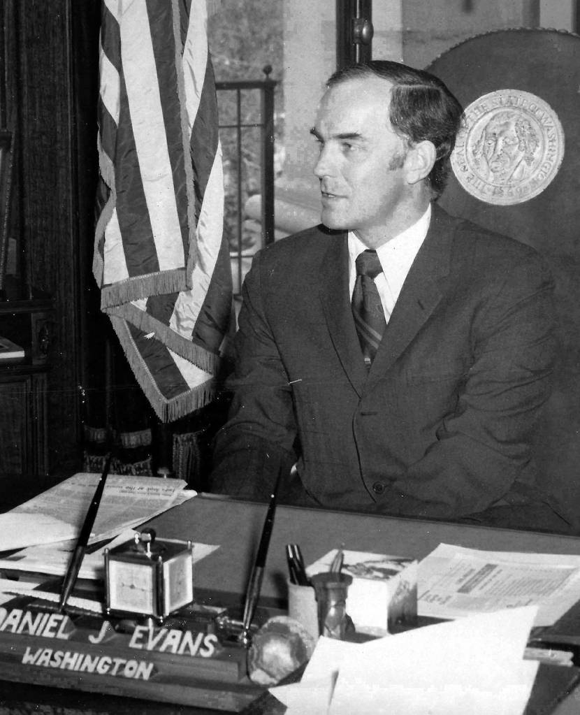 Stuart Elway Collection                                Gov. Dan Evans in his office in Olympia in 1971.