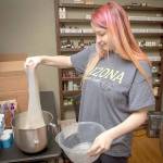 Samantha Zumwalt, 15, works with slime at her home in Garland, Texas. Samantha and her mom Jessica run Samanthas Slime Shop, a business selling hundreds of containers of slime per week to people all over the country. (Smiley N. Pool/The Dallas Morning News)