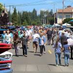 DAN HAMMOCK | THE DAILY WORLD                                Hundreds of people filled Montesanos Main Street Saturday for the 16th annual Historic Montesano Car Show. Event coordinator Larry Foss said 242 cars were entered in this years show.