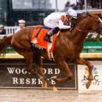 Justify, with Mike Smith up, was all alone at the finish in the 144th running of the Kentucky Derby at Churchill Downs on May 5, 2018. The reigning Triple Crown winner was retired on Wednesday. (Ron Garrison/Lexington Herald-Leader/Zuma Press/TNS)