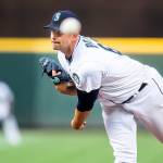 Seattle Mariners pitcher James Paxton, seen here in a game on July 30, 2018, is set to start against Toronto Saturday. The left-hander threw a no-hitter against the Blue Jays on May 8 in Toronto.(Dean Rutz/Seattle Times/TNS)