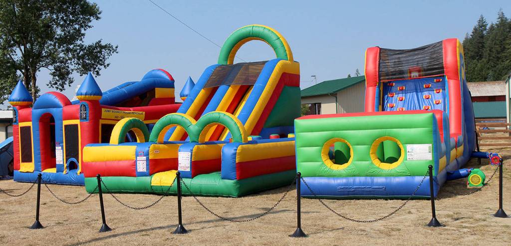 Michael Lang | The Vidette                                Bouncy houses await bounding boys and girls Wednesday, Aug. 8, 2018, at the Grays Harbor County Fair in Elma. The fair runs through Sunday.