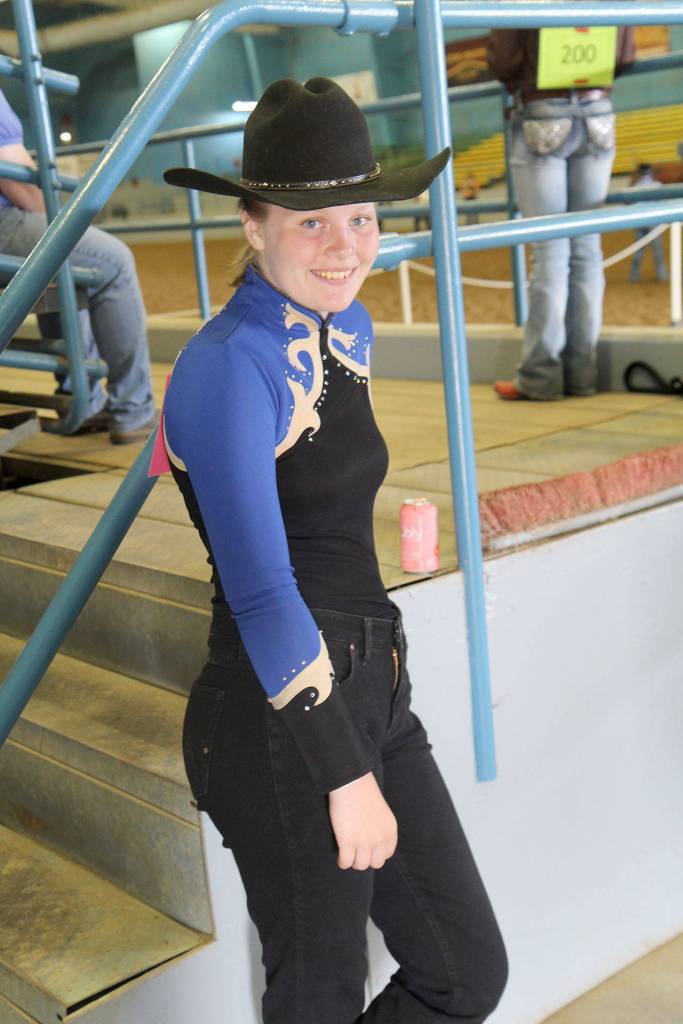 Michael Lang | The Vidette                                Competitor Justyne McWillis of Aberdeen waits while her friend competes in a dressage competition Wednesday, Aug. 8, 2018, at the Grays Harbor County Fair in Elma. The fair runs through Sunday.