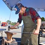 Ocean Shores blacksmith Clayton Tupper created functional and decorative iron works the old fashioned way at the annual AAOS Arts & Crafts festival. (Scott D. Johnston photo)