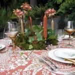 Photos by                                 Mitchell Chapman                                ABOVE: A few inexpensive elements add elegance to this Brown Jordan patio set, circa 1970s or 80s, which itself was a bargain at $75.                                RIGHT: Louise at Urban Upholstery was kind enough to provide this sketch of how she created the tablecloth.