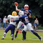 PWV quarterback Logan Walker throw a pass during the Titans 42-0 win over Concrete on Saturday in Menlo. (Ryan Sparks | The Daily World)