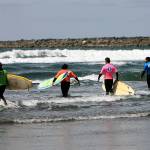 PHOTO COURTESY OF WESTPORTMIKE                                Four competitors walk into the surf during last years event.