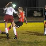 Ocostas Nevaeh Smith scores a goal in the 79th minute against Winlock in the Wildcats 4-0 win on Monday. (Hasani Grayson | Grays Harbor News Group)