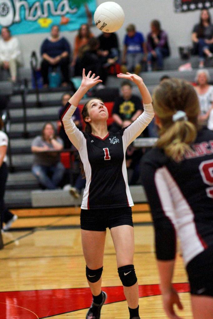 Emily Snider set the Ocosta school record for career assists with 198 during the Wildcats 3-1 win over Raymond on Tuesday. (Photo by Larry Bale)