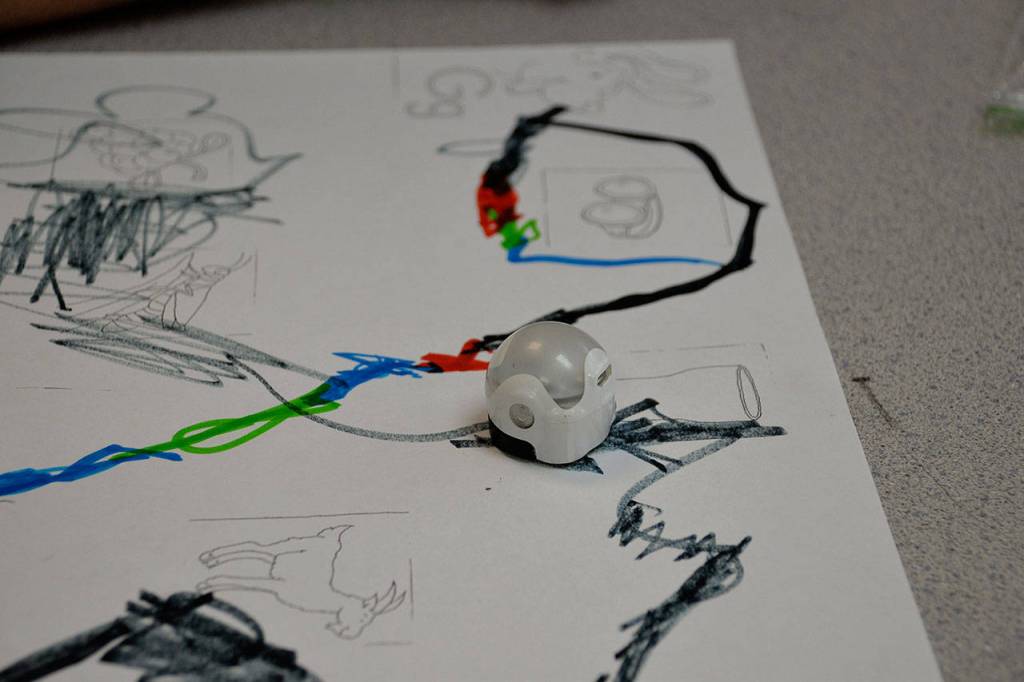 Louis Krauss | The Daily World                                One of the students drawings for their robot to follow.