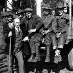(Courtesy of Polson Museum) Spruce Division soldiers sitting on a stake-bed truck.