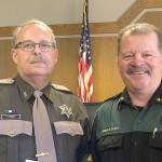 COURTESY PHOTO                                Grays Harbor Sheriffs Office Lt. Matt Stowers, left, received a life saving medal from Sheriff Rick Scott Friday, Nov. 2, for his actions with a suicidal subject Oct. 24.