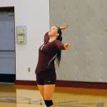 Hoquiams ReyLynn Dunn prepares to serve against Montesano on Sept. 25. Dunn was named the 1A Evergreen leagues Most Valuable Player earlier this week. (Hasani Grayson | Grays Harbor News Group)