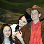 Alice and Dorcas (Zoe Templeton and Marissa Wagner) try to win the affection of Adam Pontipee (Ben Fagerstedt).